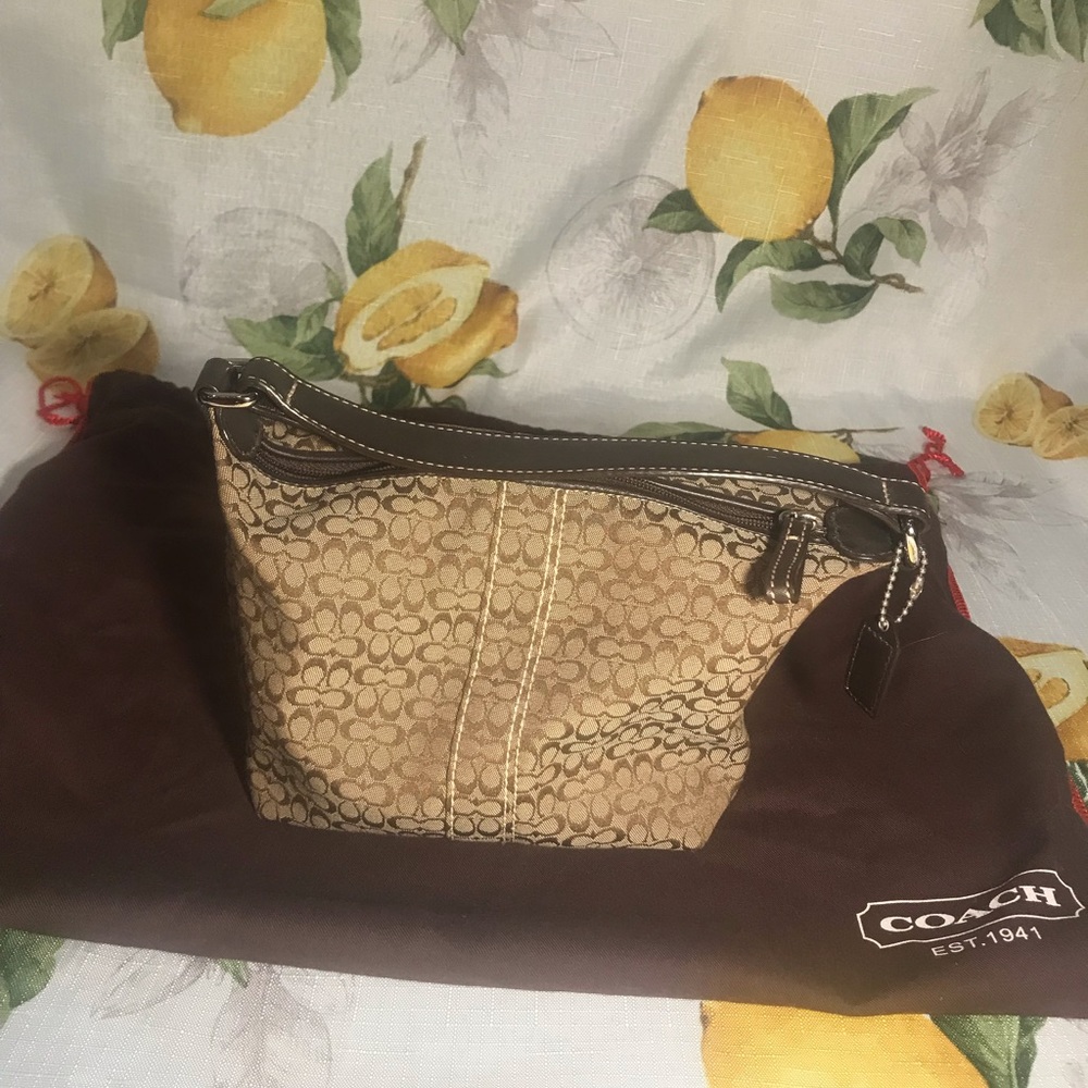 Authentic small brown Coach logo bag